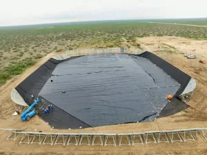 Industrial water storage equipment on site